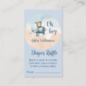 ベビーシャワー用テディベアアビエータオムツラッフル エンクロージャーカード (正面)