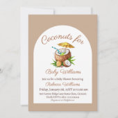 ベビーシャワー用トロピカルベージュココナッツ 招待状 (正面)