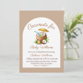 ベビーシャワー用トロピカルベージュココナッツ 招待状 (スタンド正面)