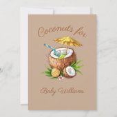 ベビーシャワー用トロピカルベージュココナッツ 招待状 (裏面)