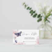 ベビーシャワー用バタフライおむつラッフルチケット エンクロージャーカード (スタンド正面)