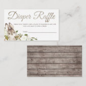 ベビーシャワー用バニーおむつラッフルカードチケット エンクロージャーカード (正面/裏面)