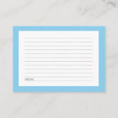 ベビーシャワー用パステルブルー予熱祈りの言葉 エンクロージャーカード (裏面)