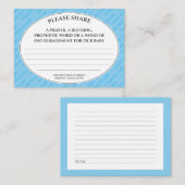 ベビーシャワー用パステルブルー予熱祈りの言葉 エンクロージャーカード (正面/裏面)