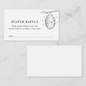 ベビーシャワー用ビーおむつラッフルチケット エンクロージャーカード (正面/裏面)