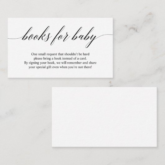 ベビーシャワー用ブック招待状挿入カード エンクロージャーカード (正面/裏面)