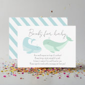 ベビーシャワー用ホエールパステルブルーグリーンブック エンクロージャーカード