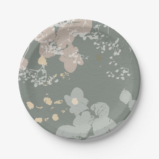 ベビーシャワー用ボヘミアフローラ紙プレート ペーパープレート (正面)