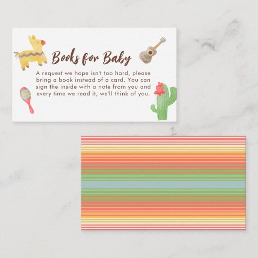 ベビーシャワー用メキシコのフェスタの本 エンクロージャーカード (正面/裏面)