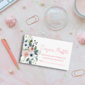 ベビーシャワー用水色フラワーおむつラッフル エンクロージャーカード