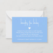 ベビーシャワー用男の赤ちゃんチケット用青本 ノートカード (正面)