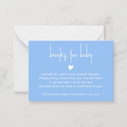 ベビーシャワー用男の赤ちゃんチケット用青本 ノートカード (正面)