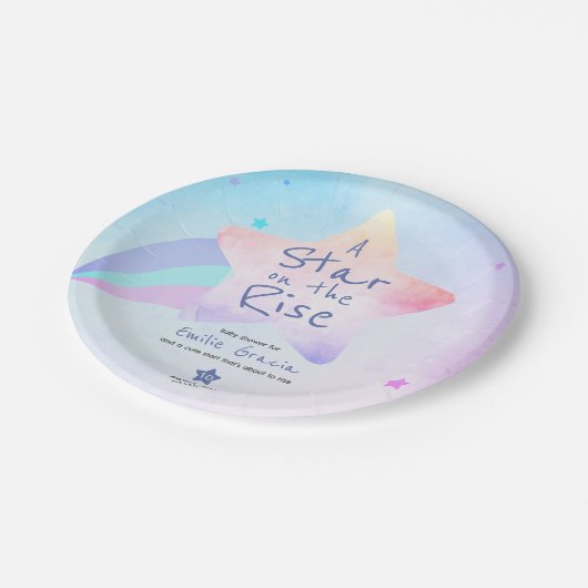 ベビーシャワー用紙プレート | ライジングスターテーマ ペーパープレート (アングル)