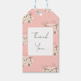 ベビーシャワー用開花包装紙のベビー ギフトタグ