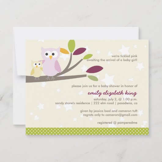 ベビーシャワー用PixDezines Mamm+ベビー 招待状 (正面)