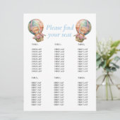 ベビーシャワー男の子テディフローラバルーンブルーチャート 招待状 (スタンド正面)