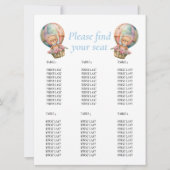 ベビーシャワー男の子テディフローラバルーンブルーチャート 招待状 (正面)