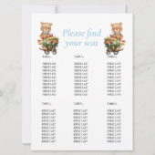 ベビーシャワー男の子テディフローラ素朴表グラフ 招待状 (正面)