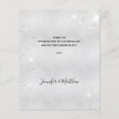 ベビーシャワー男の子テディベア銀サンキューカード (裏面)