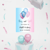 ベビーシャワー男の子ブルーピンク歓迎 ポスター