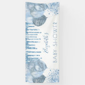 ベビーシャワー男の子ブルー銀グリッターバルーン 横断幕 (縦)