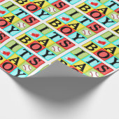 ベビーシャワー男の赤ちゃんギフト ラッピングペーパー (角)