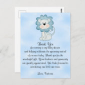 ベビーシャワー男の赤ちゃんブルーライオン ポストカード (正面/裏面)