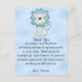 ベビーシャワー男の赤ちゃんブルーライオン ポストカード (正面)