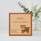 ベビーシャワー男の赤ちゃん犬犬用ドギーフレンドカード 招待状 (スタンド正面)