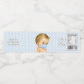 ベビーシャワー男の赤ちゃん着用マスクで運転 ペットボトルラベル (シングルラベル)