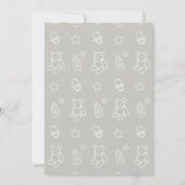 ベビーシャワー男女兼用のドライブ付きテディ 招待状 (裏面)