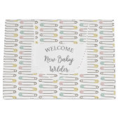 ベビーシャワー男女兼用ウェルカムネーム抱き枕 ラージペーパーバッグ (正面)