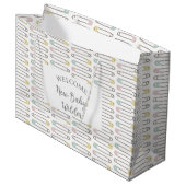 ベビーシャワー男女兼用ウェルカムネーム抱き枕 ラージペーパーバッグ (正面アングル)