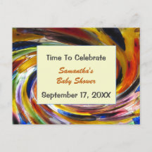 ベビーシャワー男女兼用カラフル招待