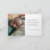 ベビーシャワー男女兼用フォトパステルグリーン サンキューカード (内部)