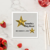 ベビーシャワー男女兼用ミニマル金ゴールドスター スタンダードカクテルナプキン (インサイチュ)