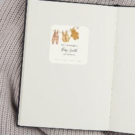 ベビーシャワー男女兼用蔵書票 スクエアシール