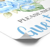 ベビーシャワー男子くまゲストブック ポスター (角)