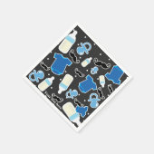 ベビーシャワー男子グッズ 青とグレー モダンパーティー スタンダードカクテルナプキン (角)