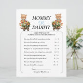 ベビーシャワー男子テディママパパナチュラルフラワーズ 招待状 (スタンド正面)