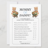 ベビーシャワー男子テディママパパナチュラルフラワーズ 招待状 (正面)