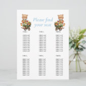 ベビーシャワー男子テディーフラワールーセントテーブルチャート 招待状 (スタンド正面)