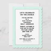 ベビーシャワー男子双子 招待状 (裏面)