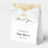 ベビーシャワー白い金ゴールド感謝していユー フェイバーボックス (正面サイド)