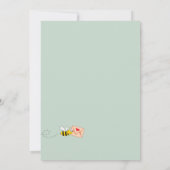 ベビーシャワー白フローラ温室ビー 招待状 (裏面)