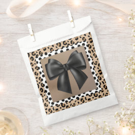 ベビーシャワー白黒ブラウン – アニマルプリント – ボウ フェイバーバッグ