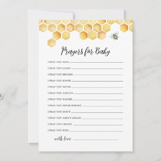 ベビーシャワー祈りの言葉カード用CALLAビーアドバイス 招待状 (正面)
