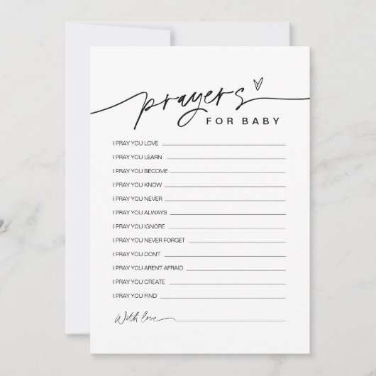 ベビーシャワー祈りの言葉カード用EVERLEIGHアドバイス 招待状 (正面)