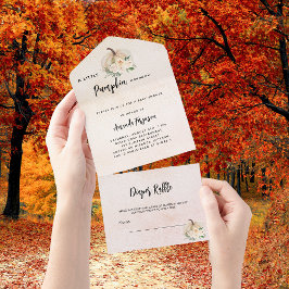 ベビーシャワー秋のラブカボチャおむつラッフル オールインワン招待状