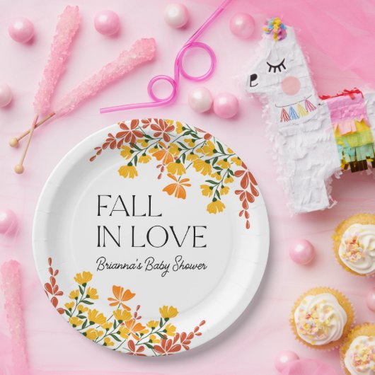 ベビーシャワー秋インラブオータムフローラ ペーパープレート (パーティー)